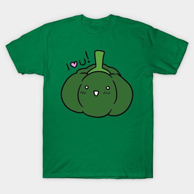 I Love You - Green Bell Pepper T-Shirt by saradaboru